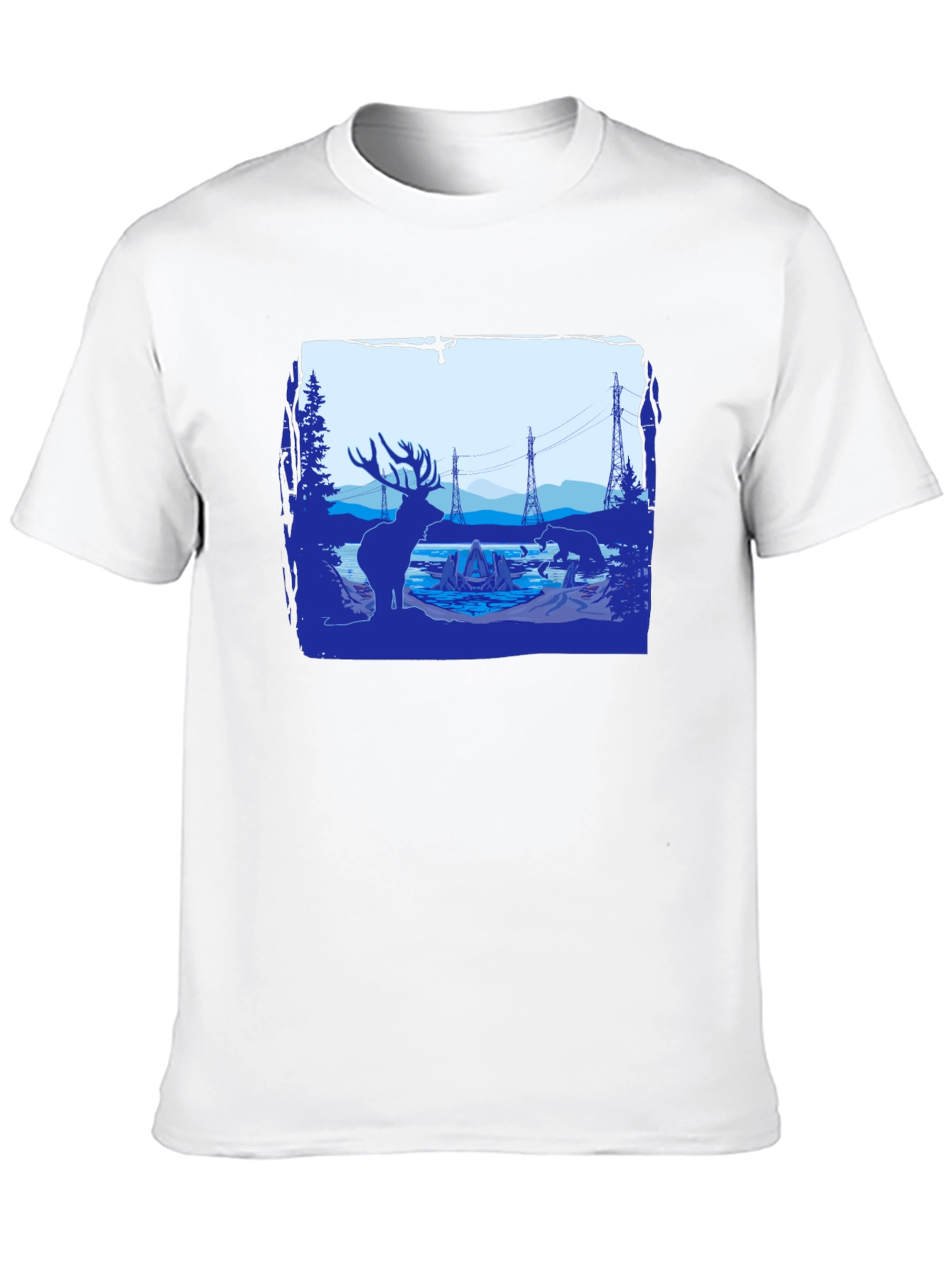 Wildlife Silhouette Graphic Tee - Black
