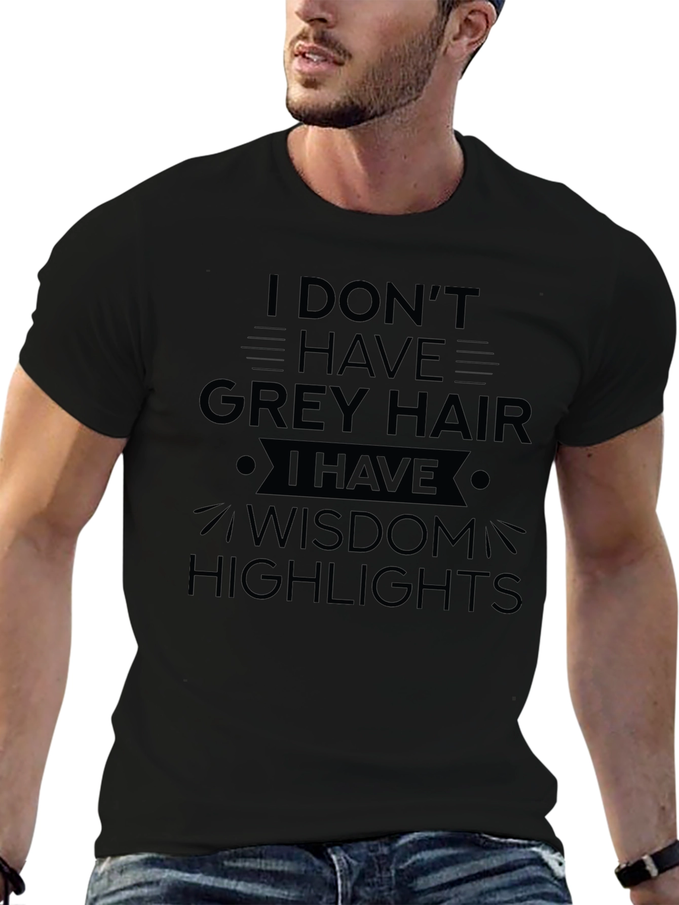 Wisdom Highlights T-Shirt - Funny Grey Hair Tee
