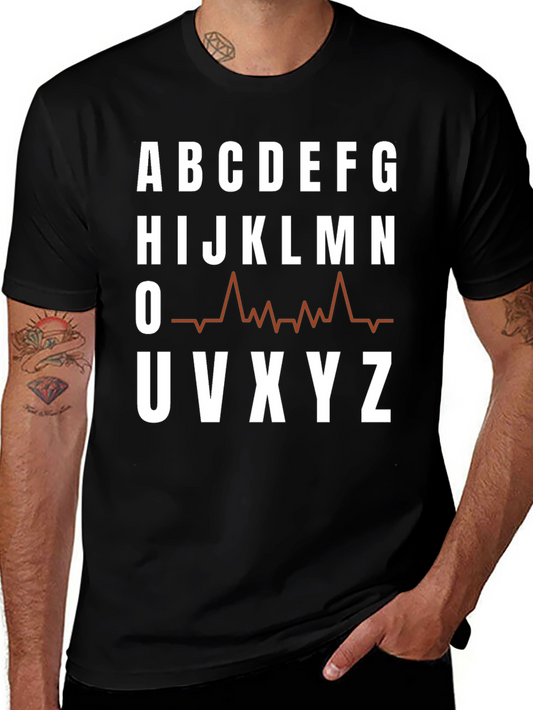 Alphabet ECG T-Shirt - Funny Medical Tee