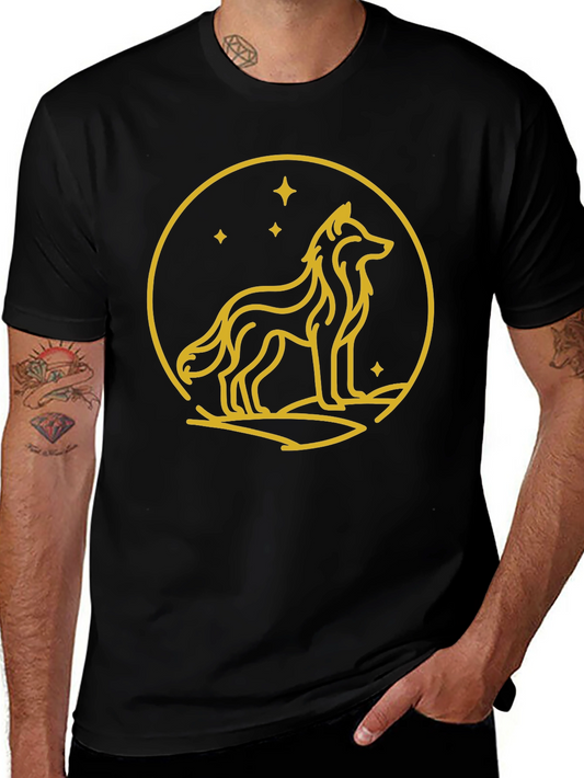 Wolf Circle Graphic Tee - Black
