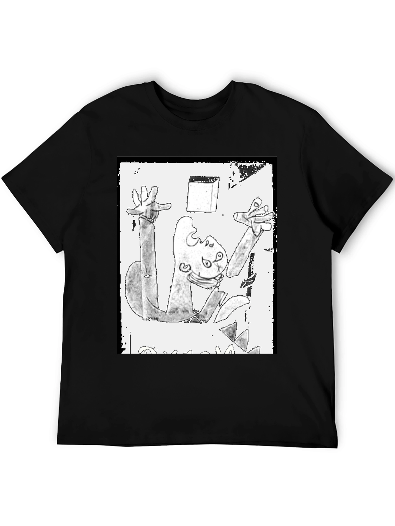 Abstract Art Graphic Print Black T-Shirt