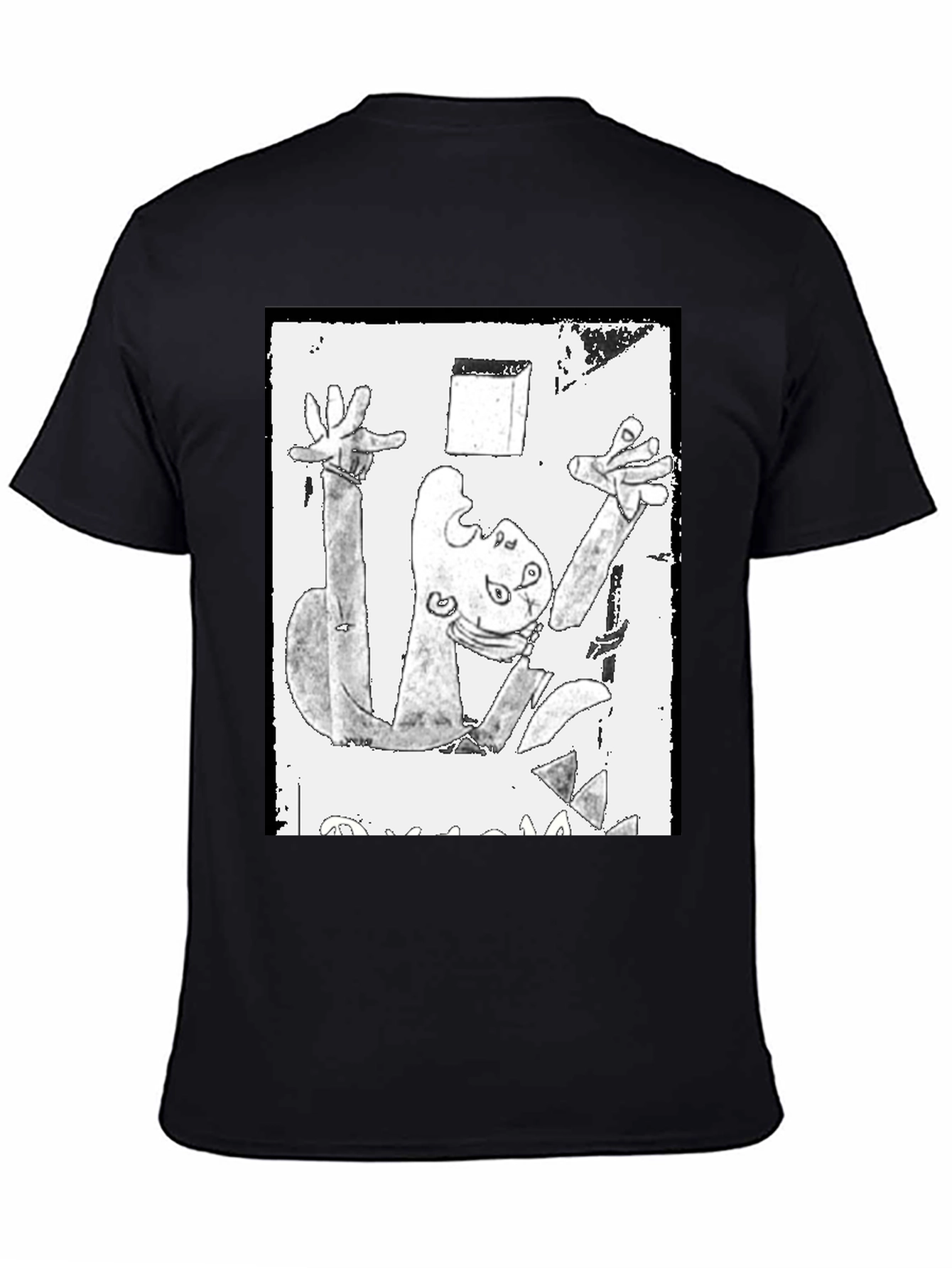 Abstract Art Graphic Print Black T-Shirt