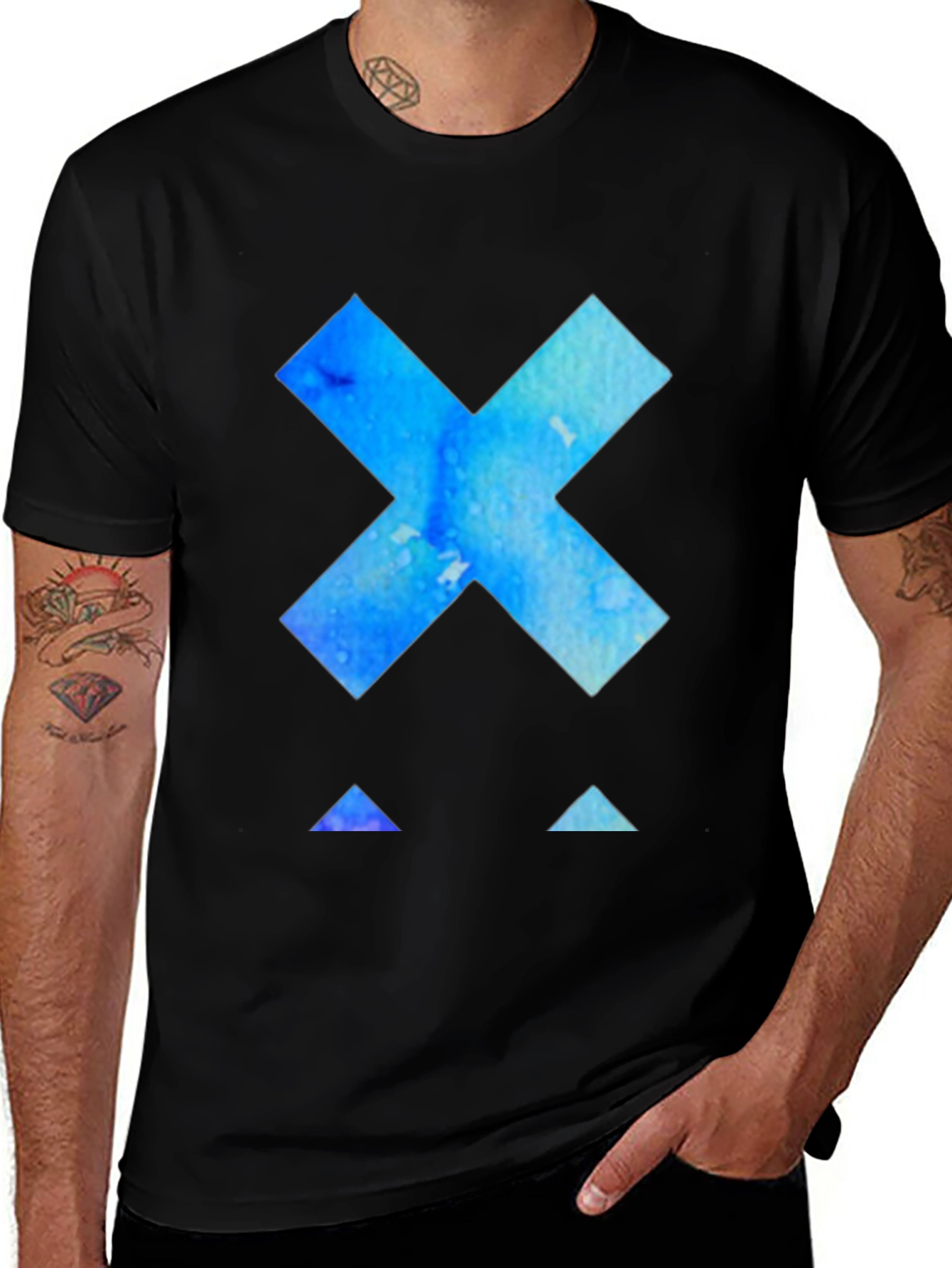 Abstract X Graphic Black T-Shirt