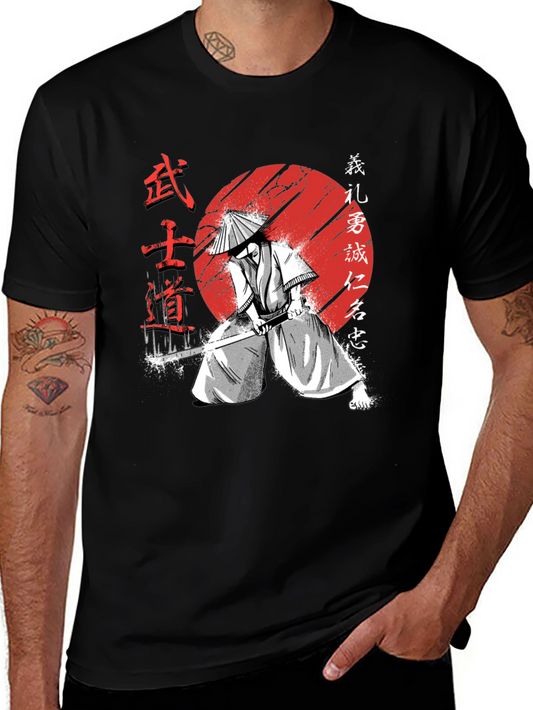 Samurai Warrior Graphic Tee - Bushido Code T-Shirt