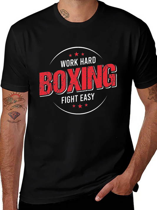 Work Hard Boxing Fight Easy Graphic T-Shirt