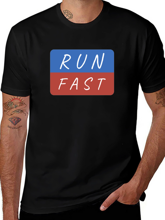 Run Fast T-Shirt - Black Graphic Tee