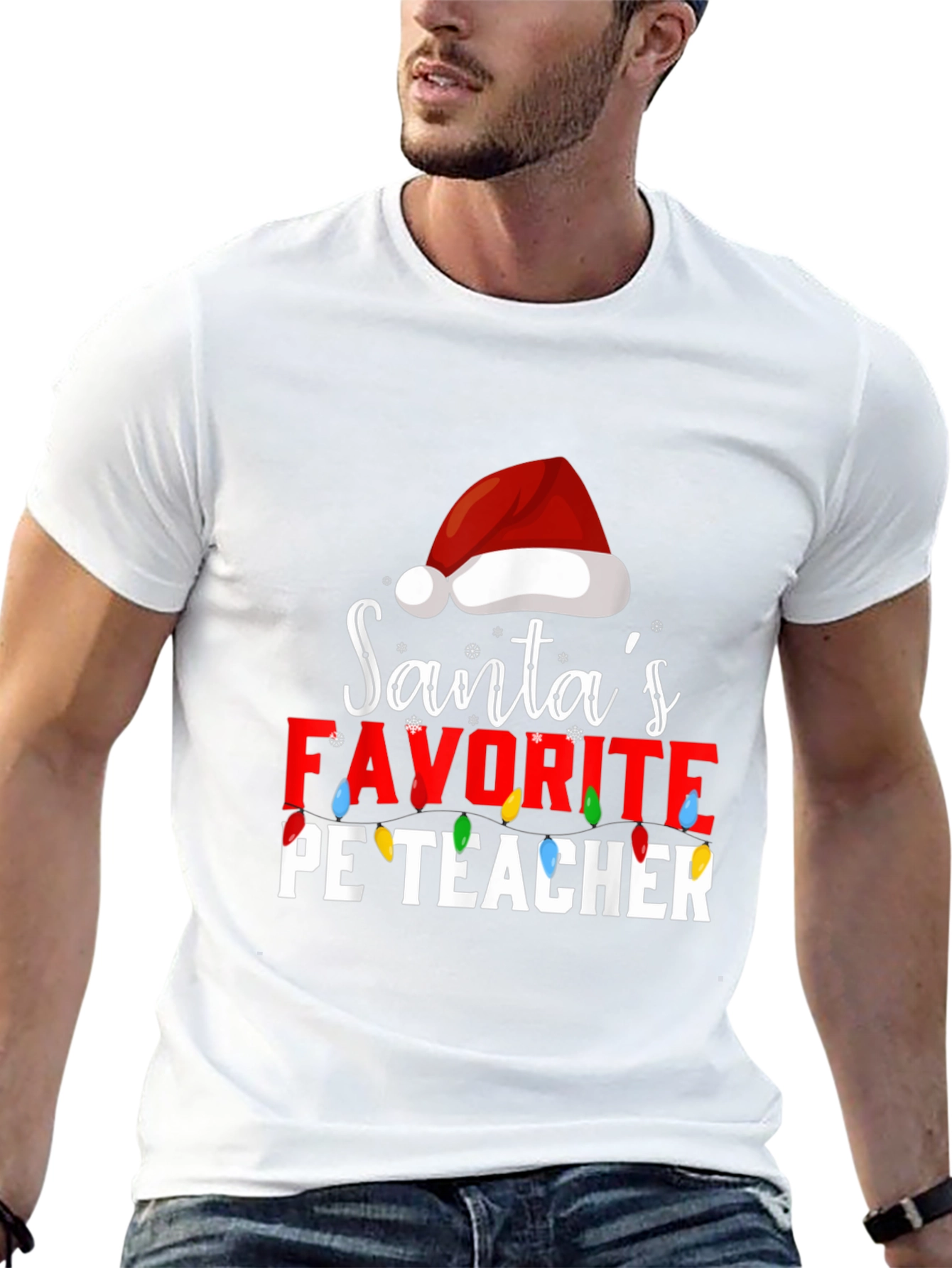 Santas Favorite PE Teacher Holiday T-Shirt