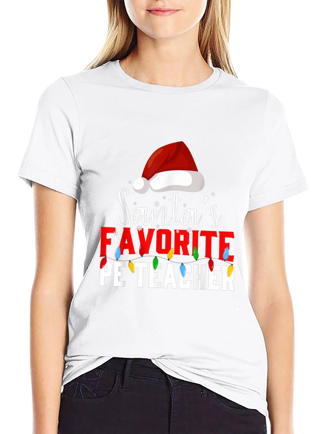 Santas Favorite PE Teacher Holiday T-Shirt