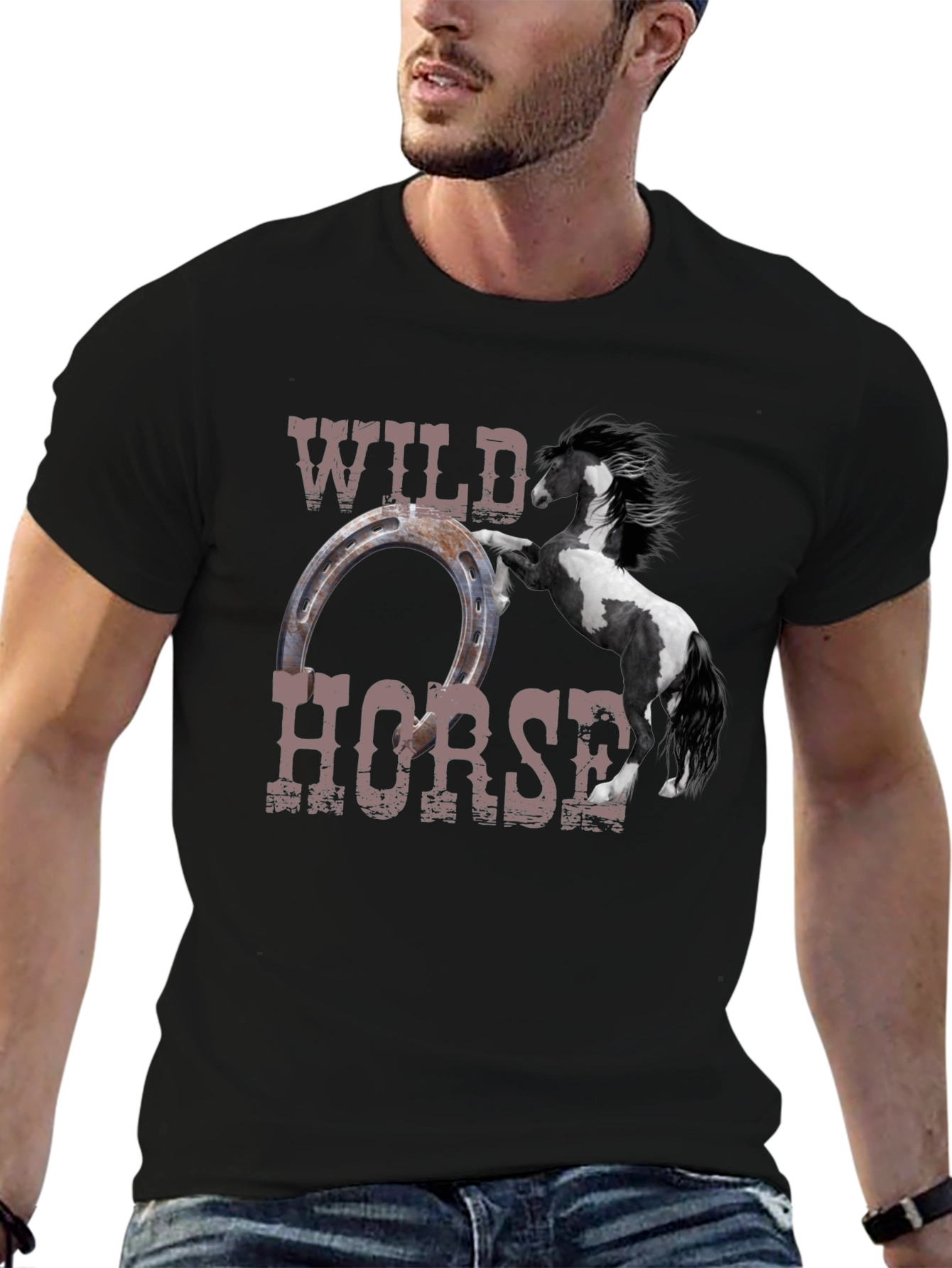 Wild Horse Graphic Tee - Black Unisex T-Shirt