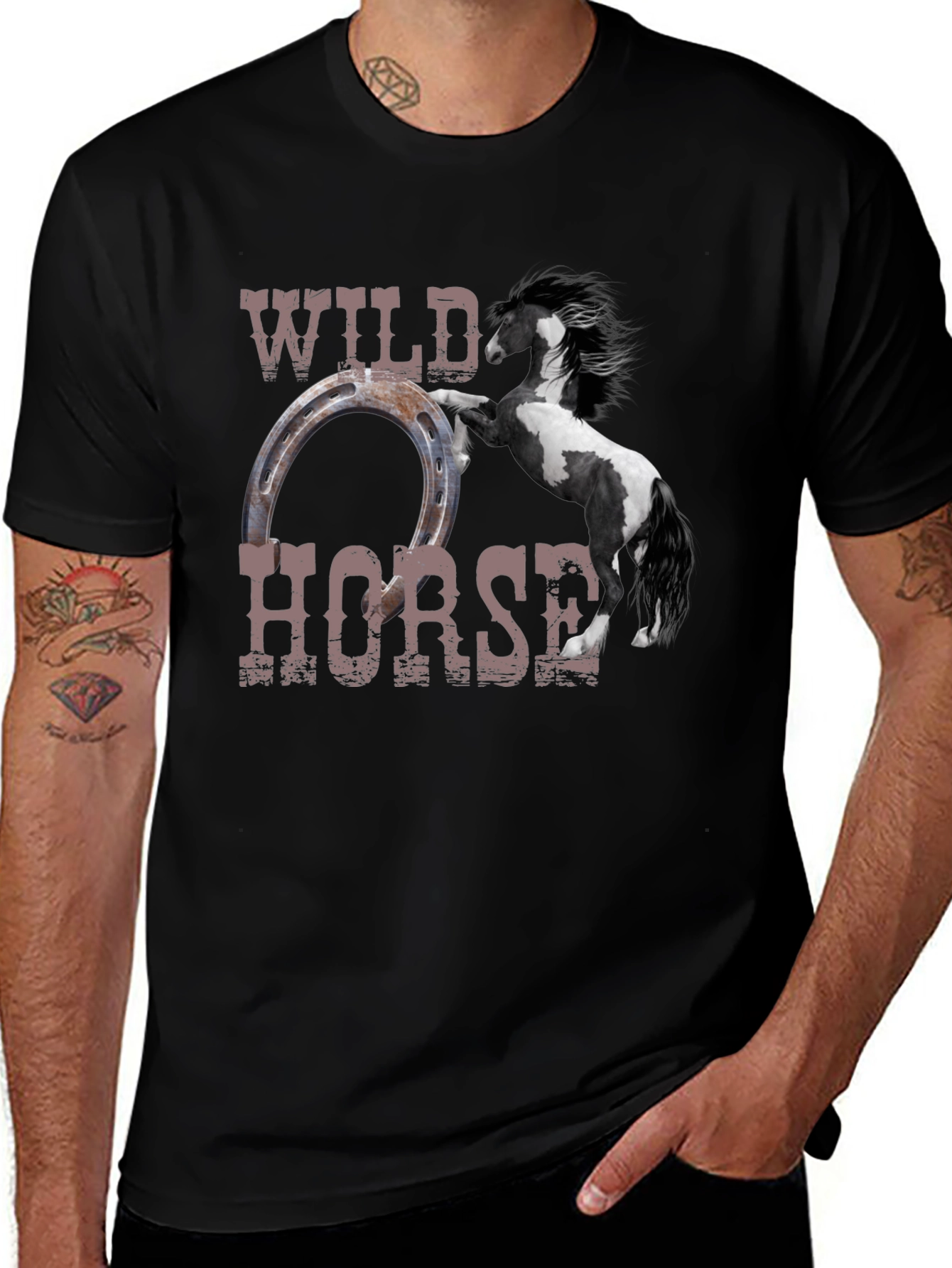 Wild Horse Graphic Tee - Black Unisex T-Shirt