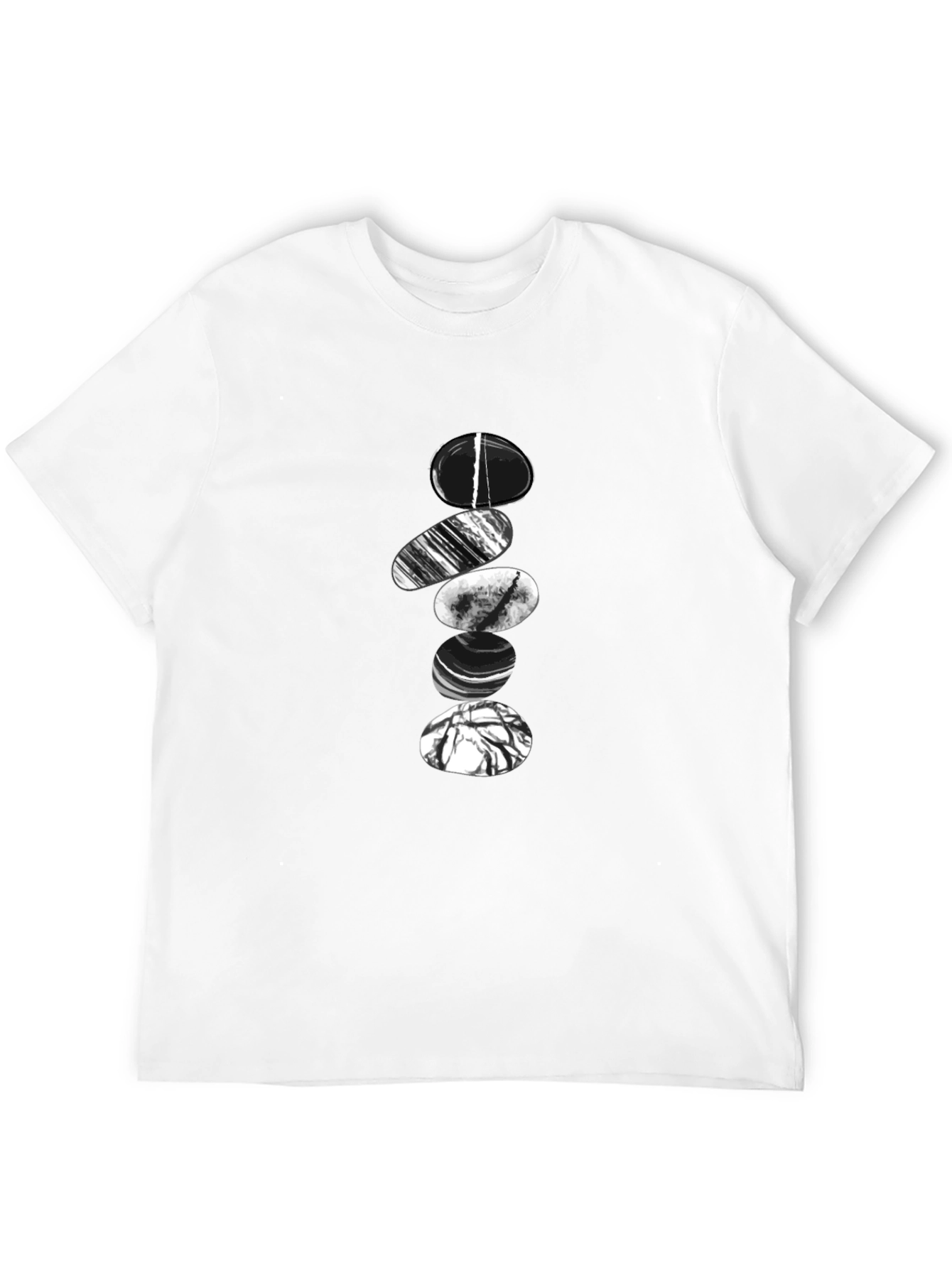 Zen Stone Stack Graphic Tee - Black Cotton Blend