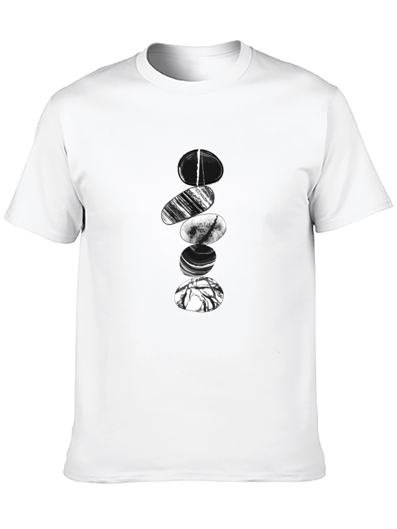 Zen Stone Stack Graphic Tee - Black Cotton Blend