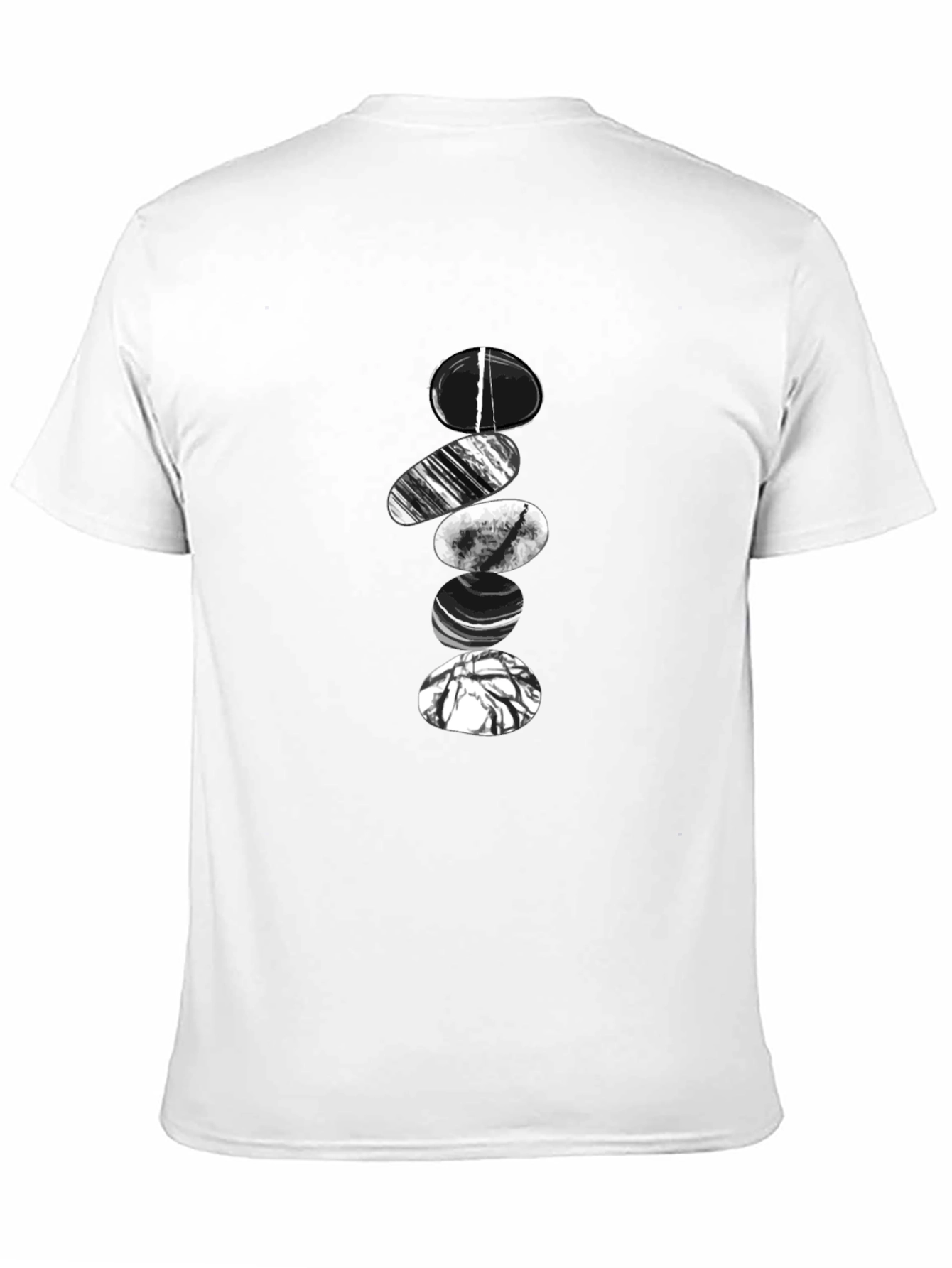 Zen Stone Stack Graphic Tee - Black Cotton Blend