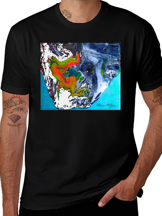 Abstract Art Graphic Tee - Mens Black T-Shirt