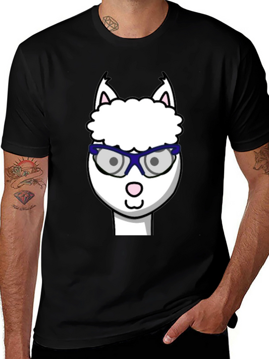 Alpaca with Glasses Graphic Tee - Funny Animal T-Shirt