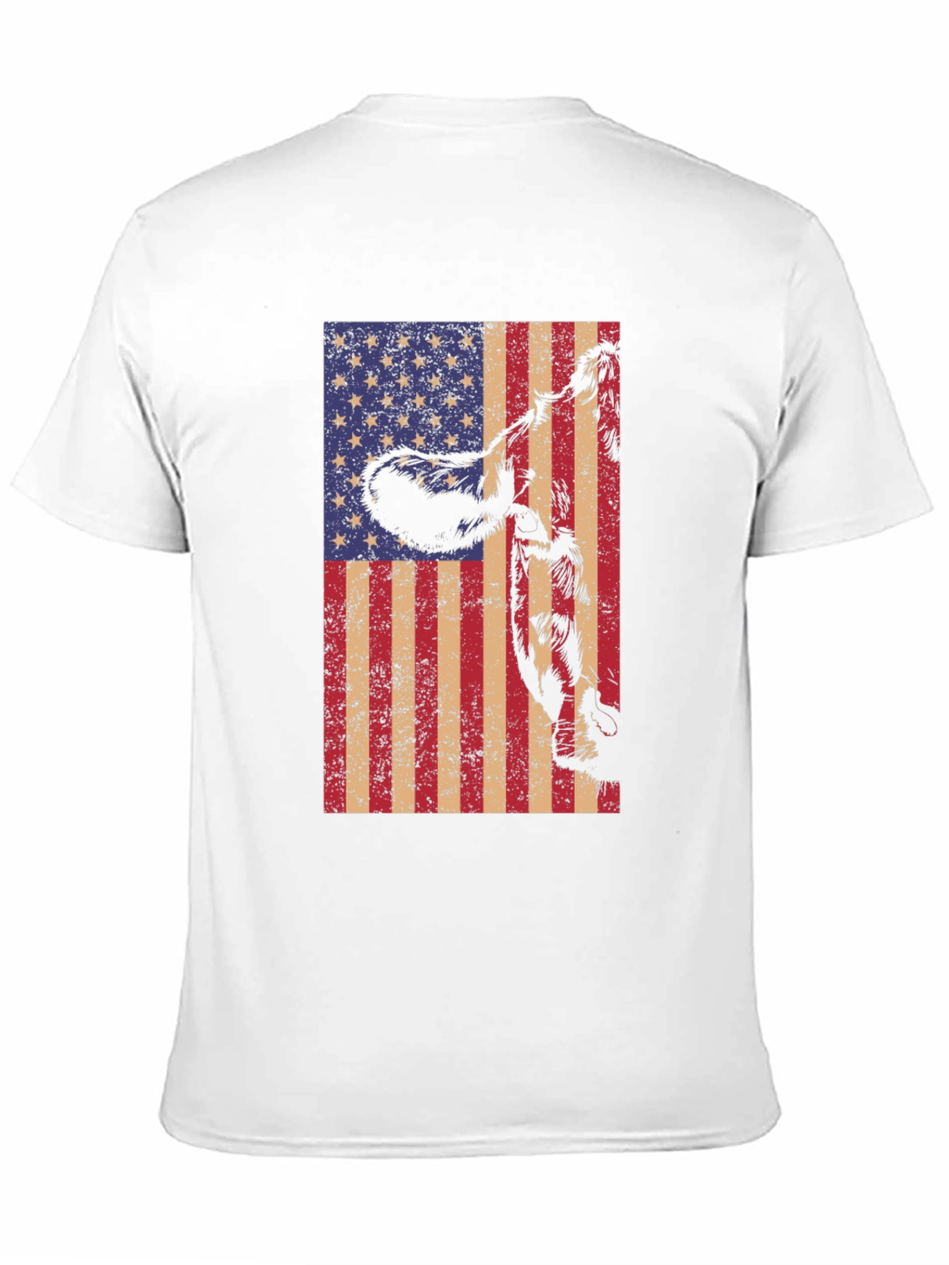 American Flag Cow Graphic Tee - Patriotic Black T-Shirt