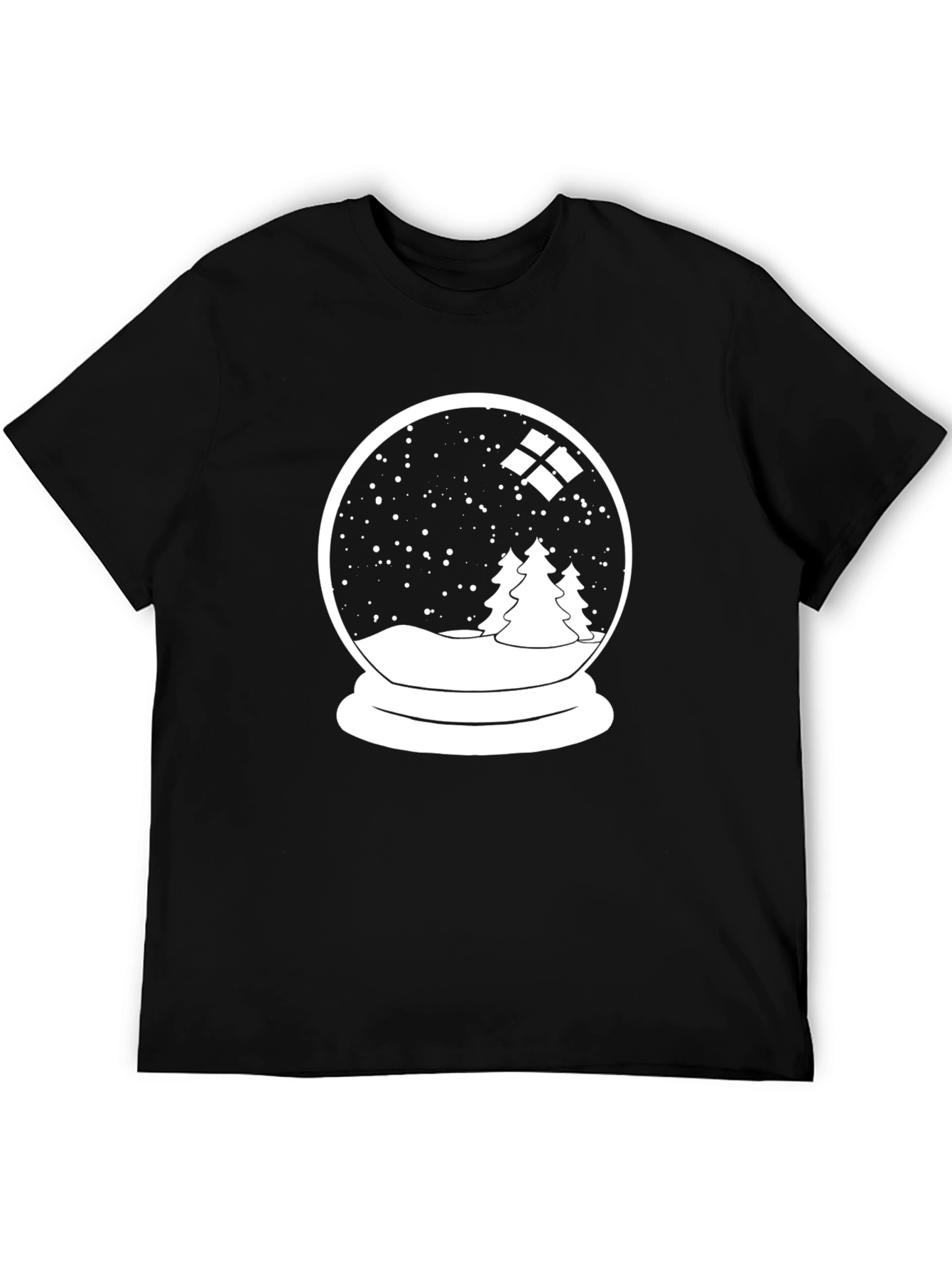 Winter Snow Globe Graphic T-Shirt - Black