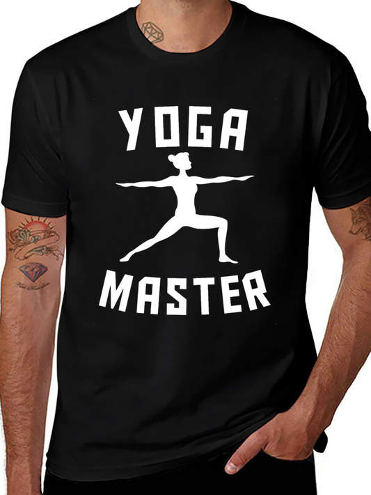 Yoga Master Graphic Tee - Black Cotton Shirt