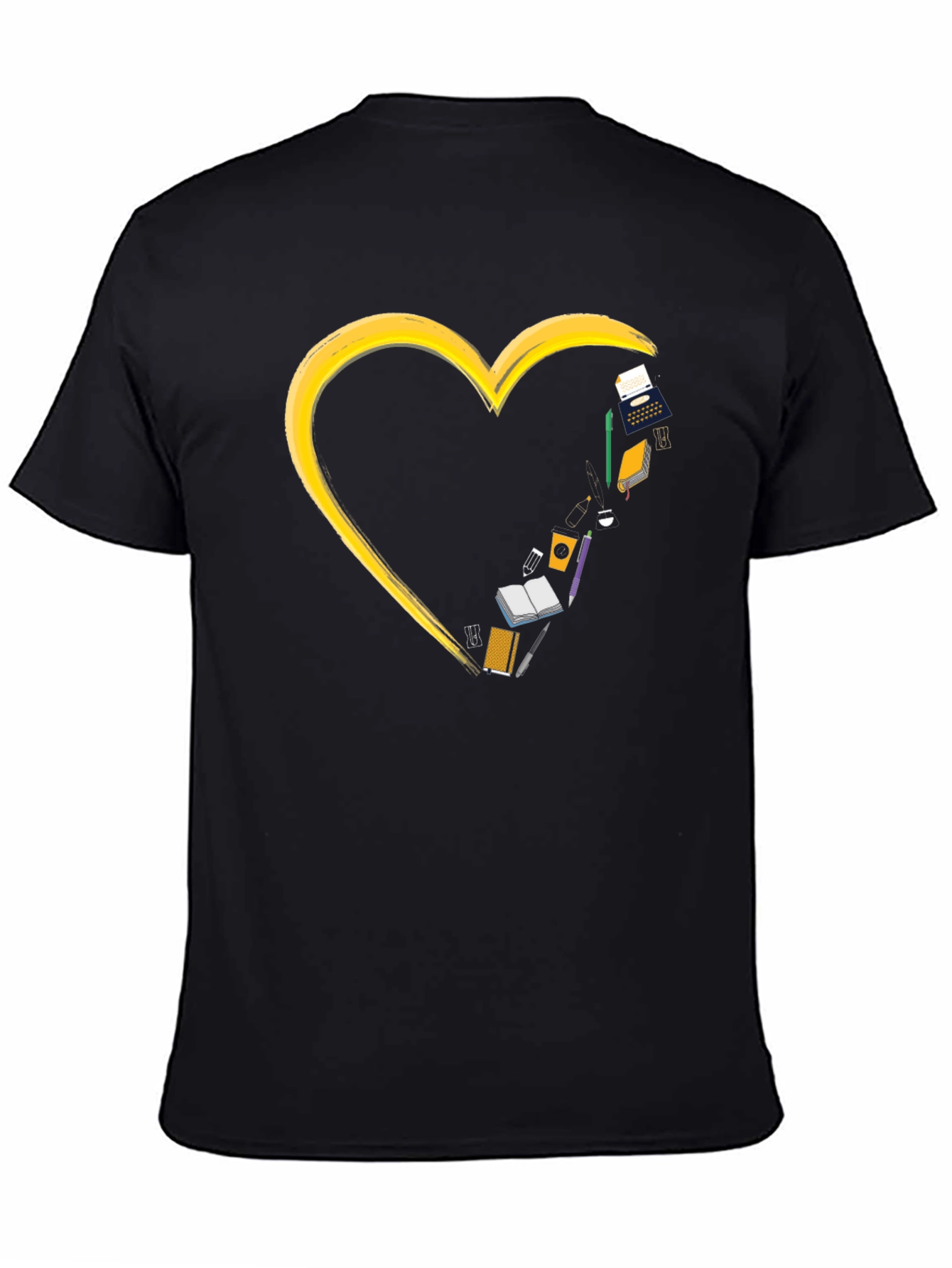 Writers Heart T-Shirt - Black Graphic Tee