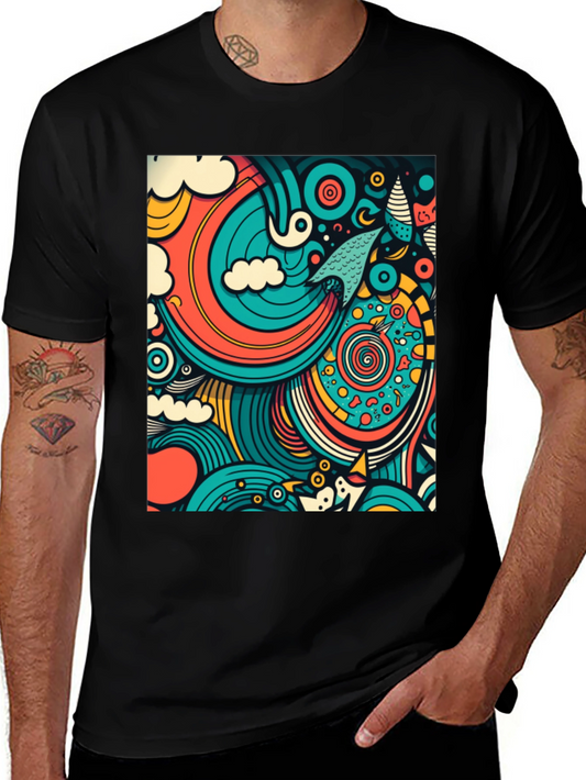 Abstract Art Graphic Tee - Modern Design Comfort