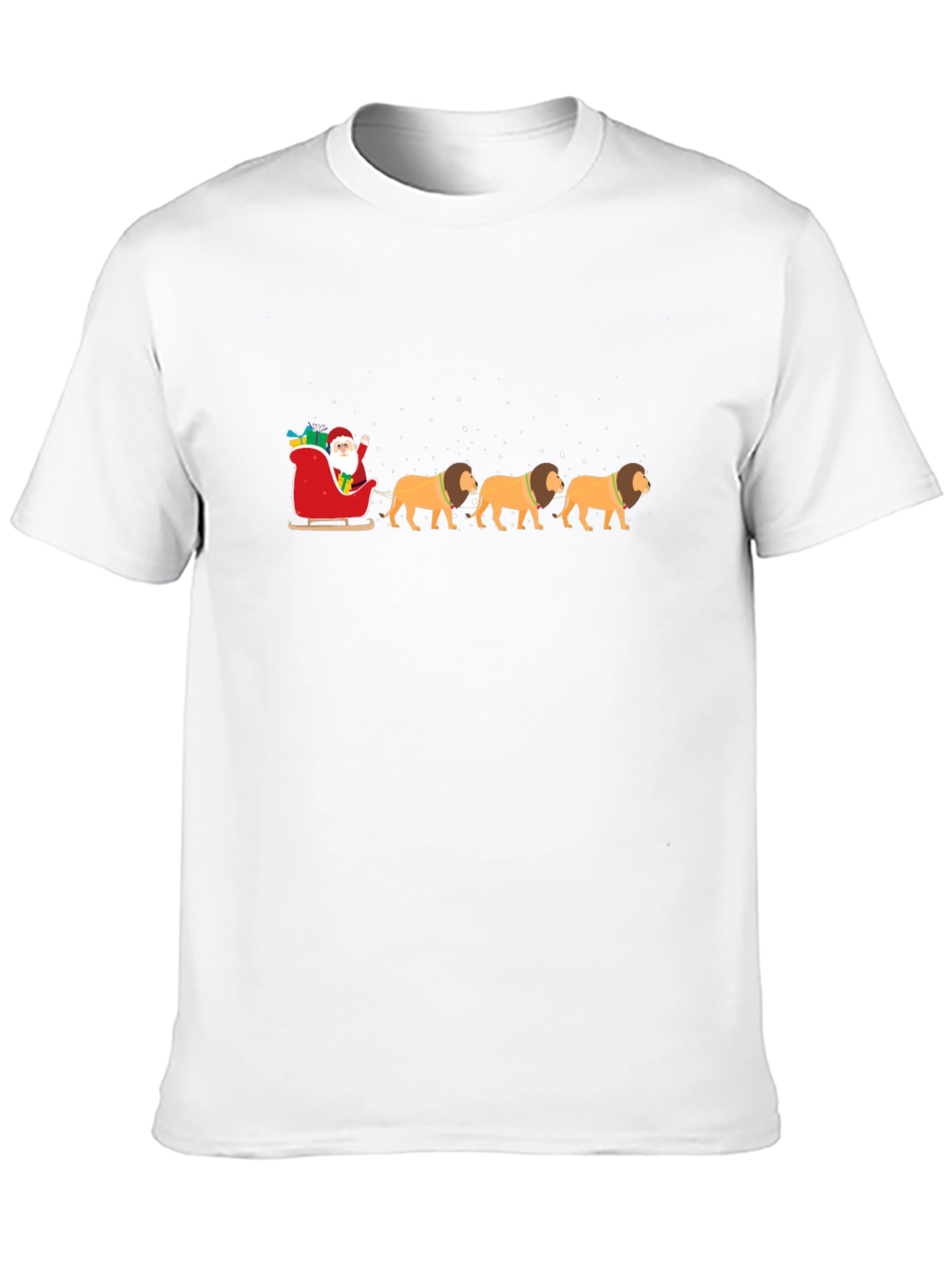 Santa Lion Sleigh Ride T-Shirt