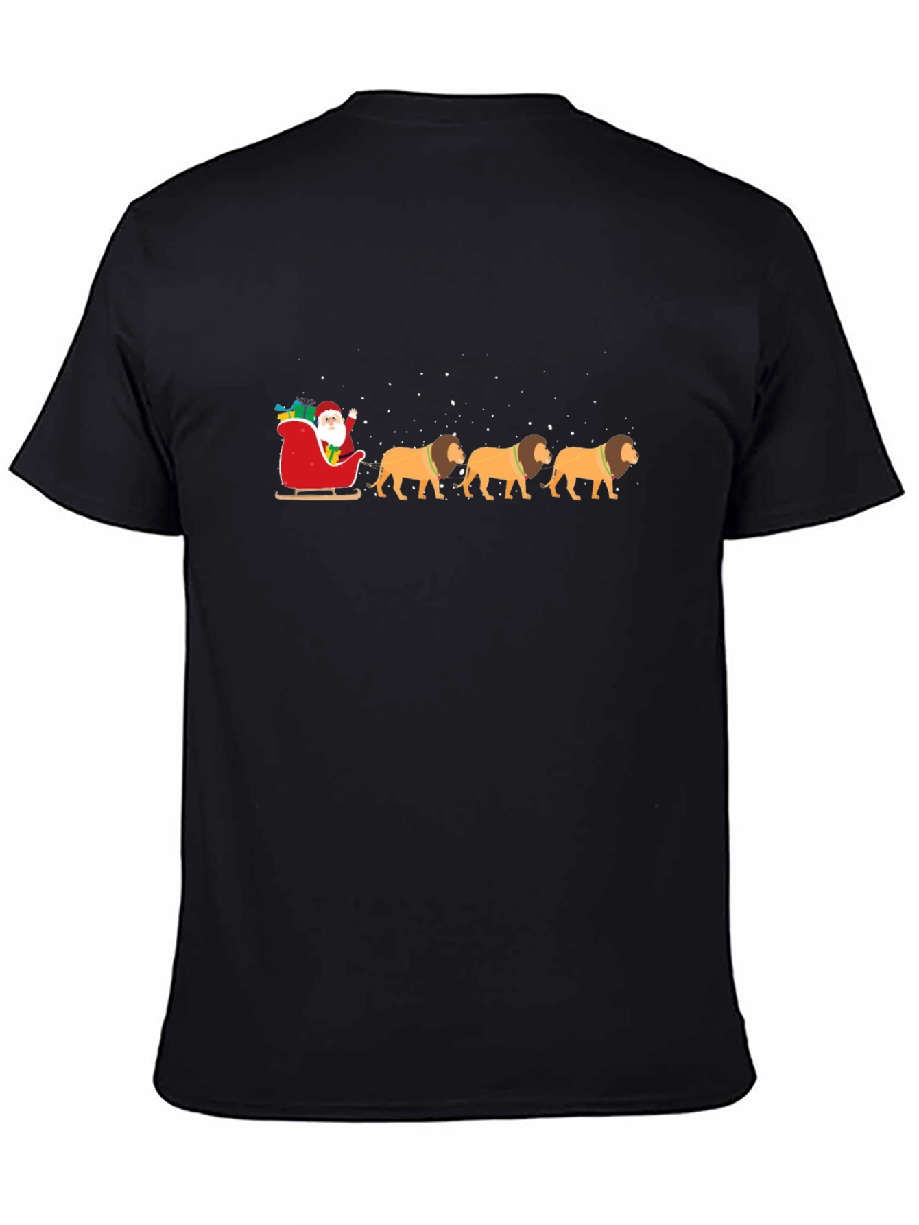 Santa Lion Sleigh Ride T-Shirt