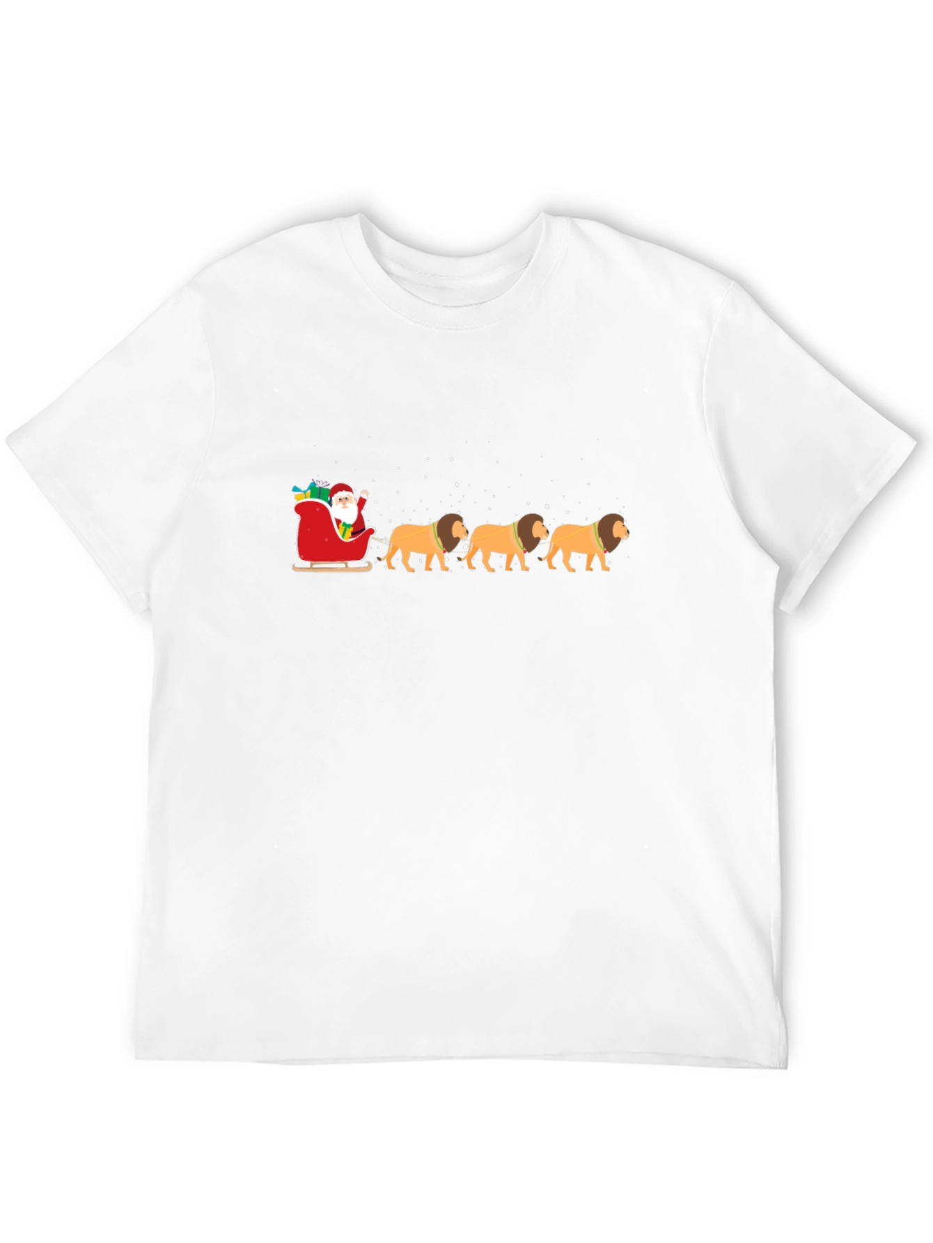 Santa Lion Sleigh Ride T-Shirt