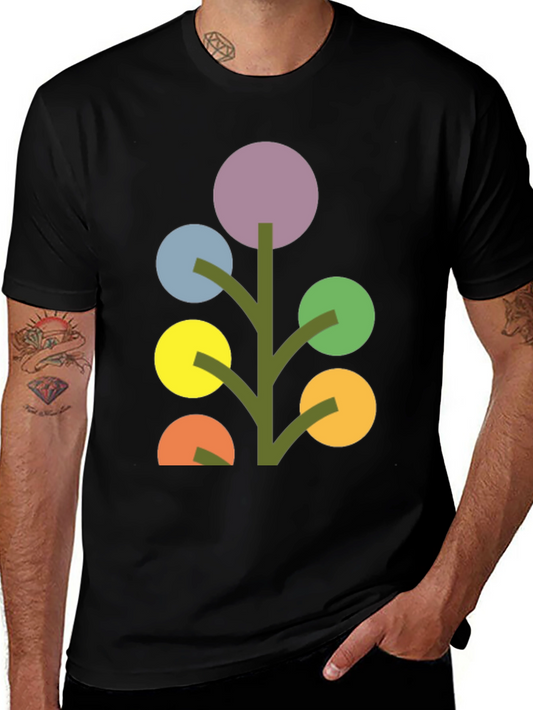 Abstract Geometric Tree Graphic Tee - Modern Art Shirt