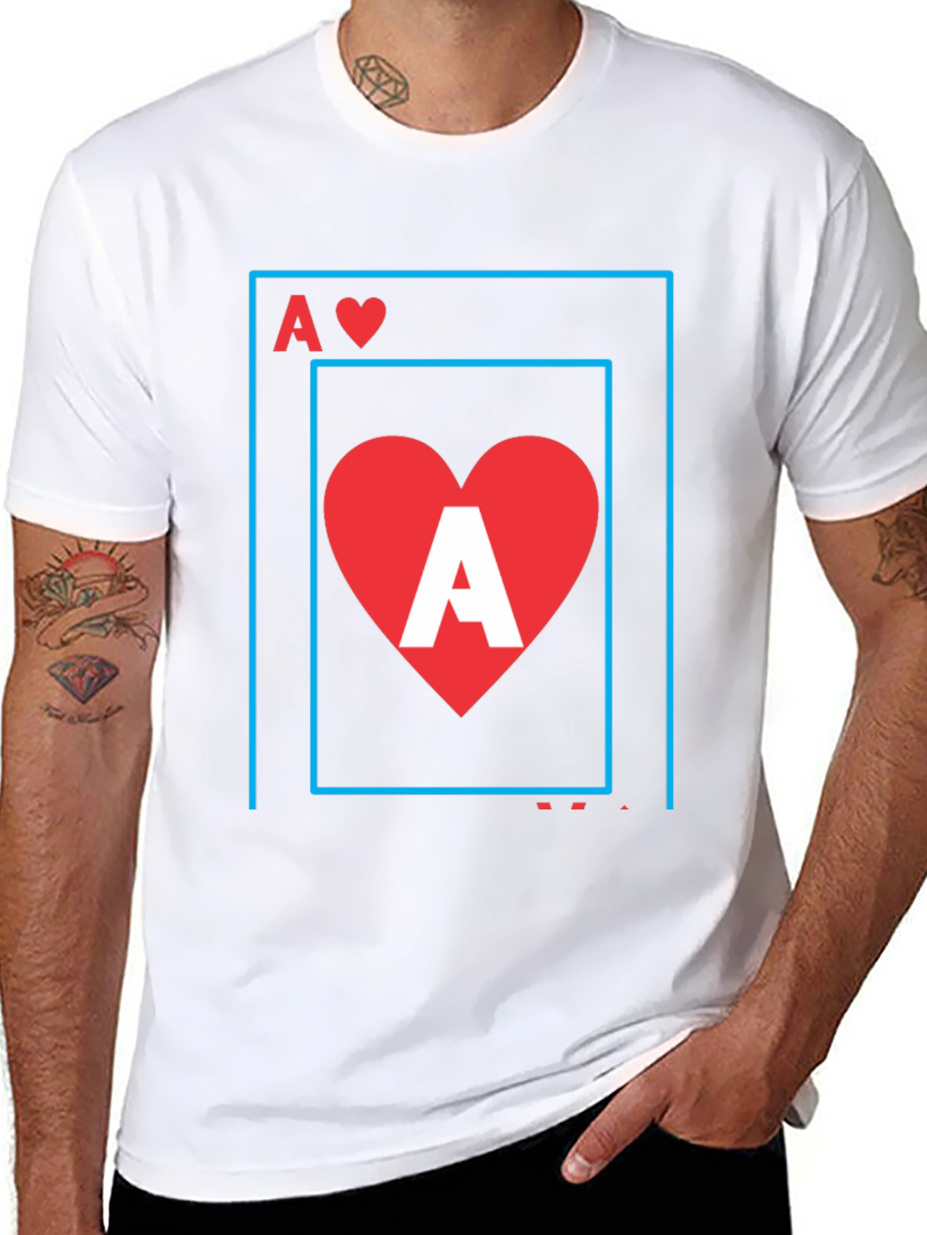 Ace of Hearts Graphic Tee - Stylish Black T-Shirt