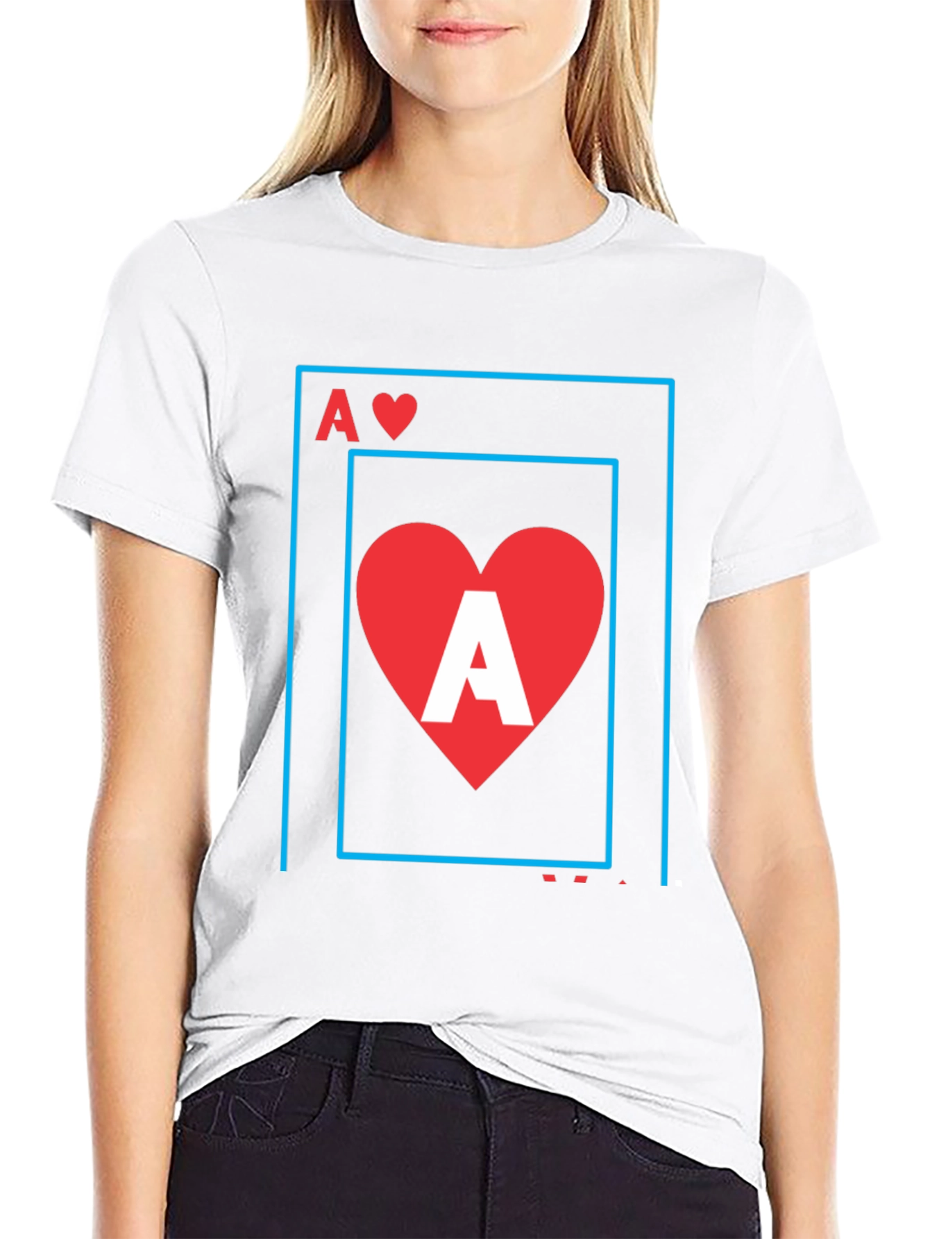Ace of Hearts Graphic Tee - Stylish Black T-Shirt