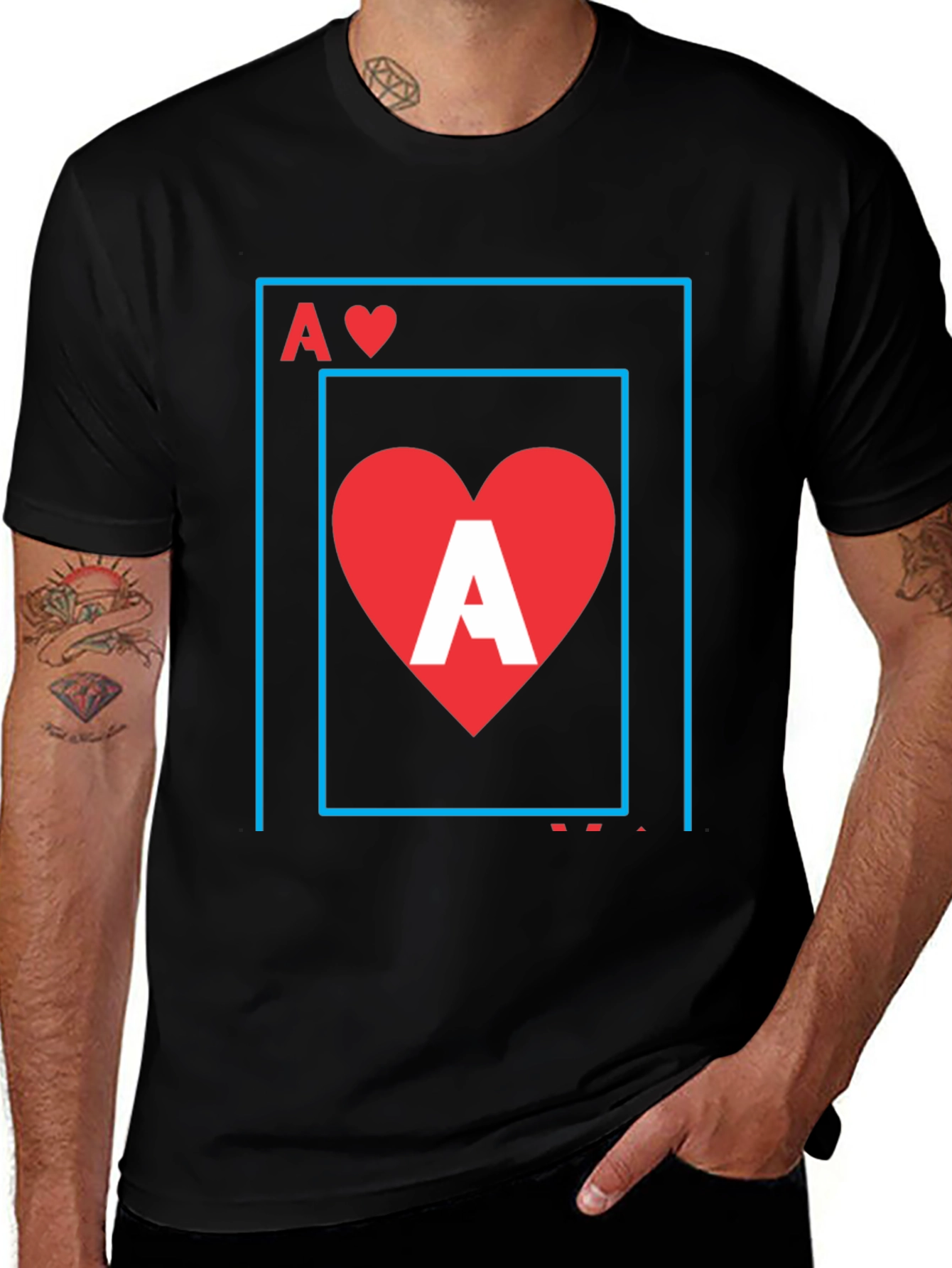 Ace of Hearts Graphic Tee - Stylish Black T-Shirt