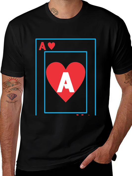 Ace of Hearts Graphic Tee - Stylish Black T-Shirt