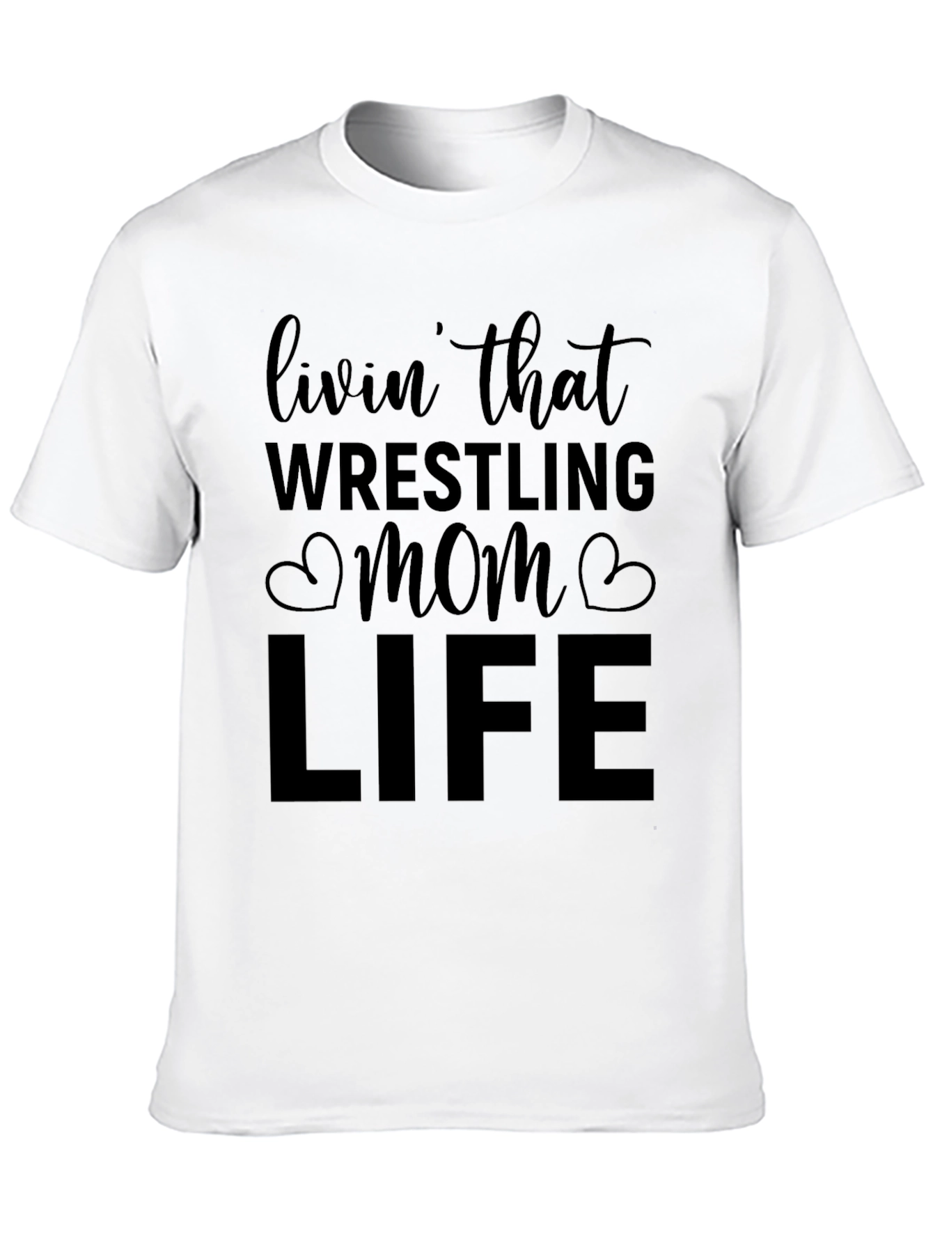 Wrestling Mom Life Black T-Shirt