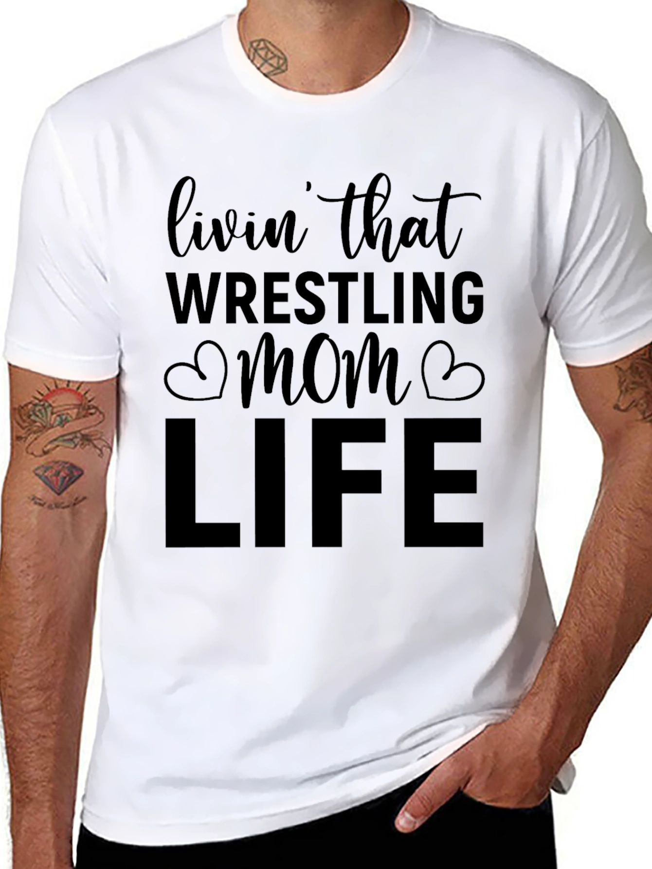 Wrestling Mom Life Black T-Shirt