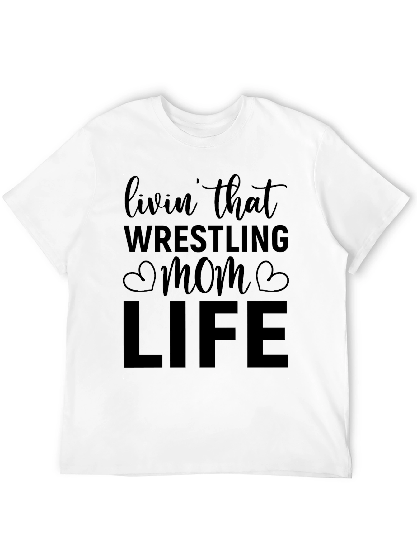 Wrestling Mom Life Black T-Shirt