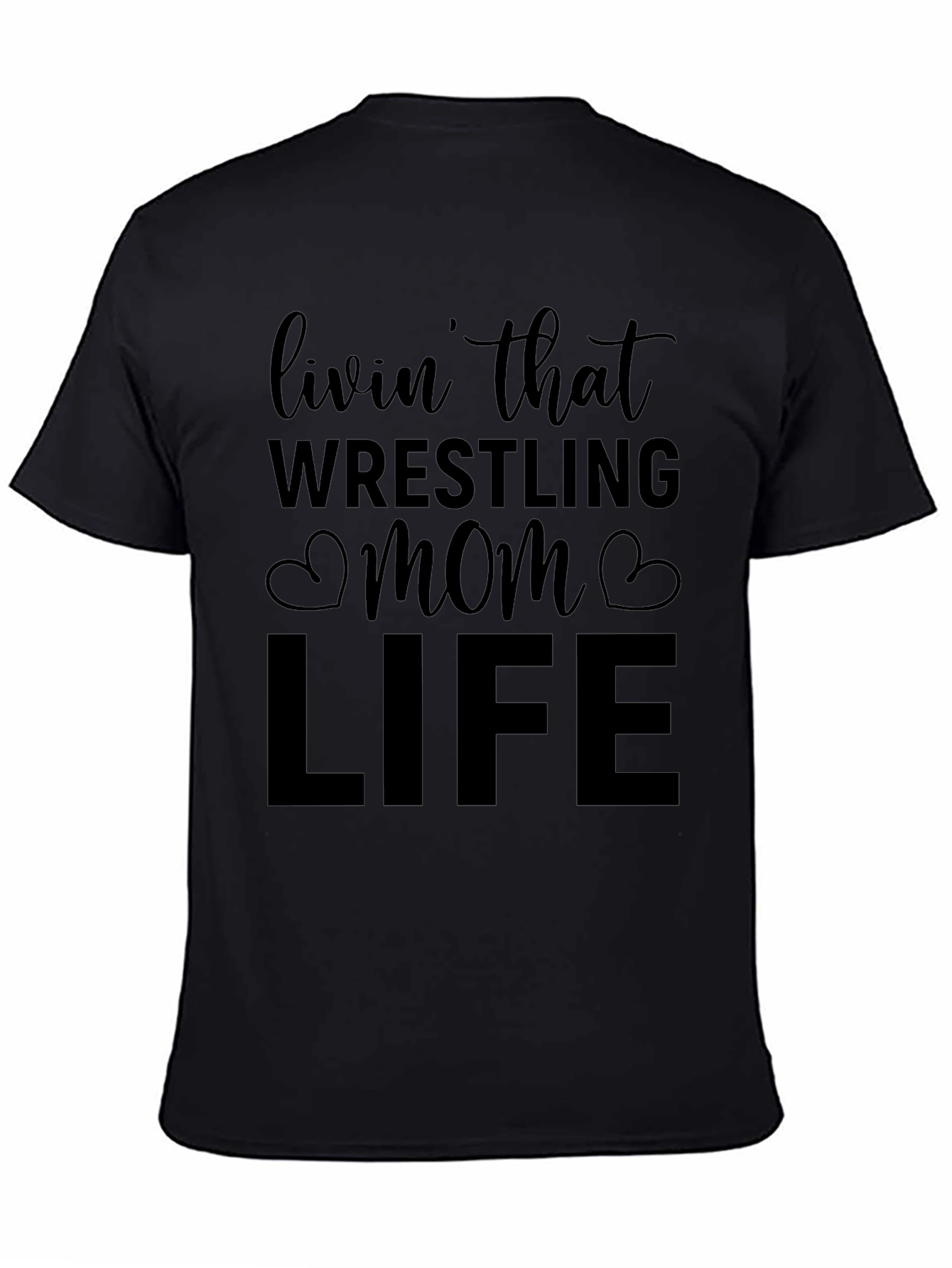 Wrestling Mom Life Black T-Shirt