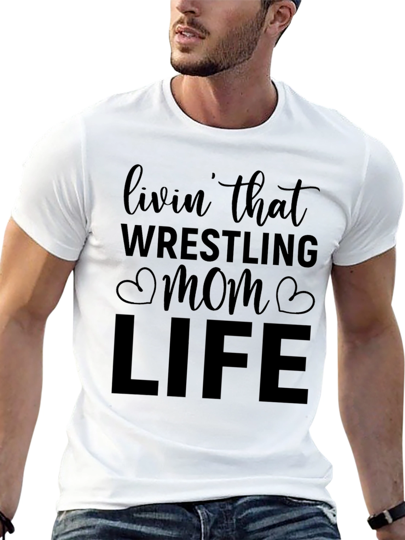 Wrestling Mom Life Black T-Shirt