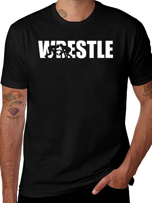 Wrestle Graphic T-Shirt - Black Cotton Tee