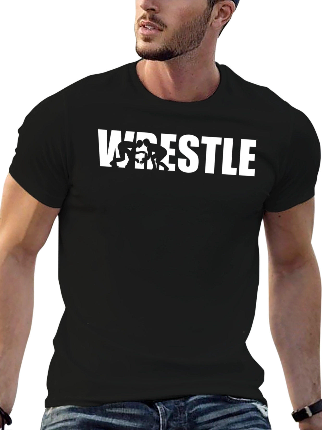 Wrestle Graphic T-Shirt - Black Cotton Tee