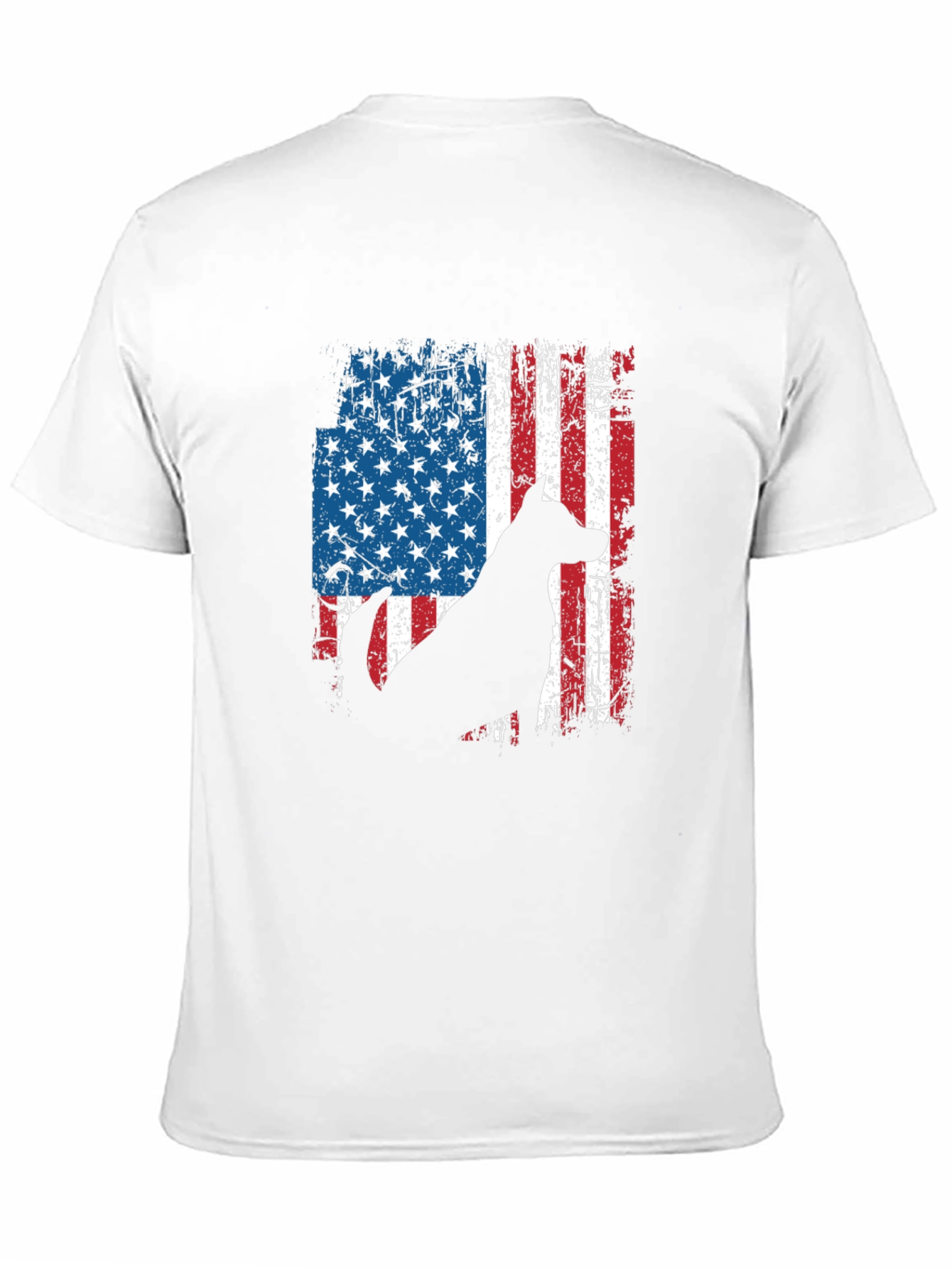 American Flag Dog Silhouette T-Shirt