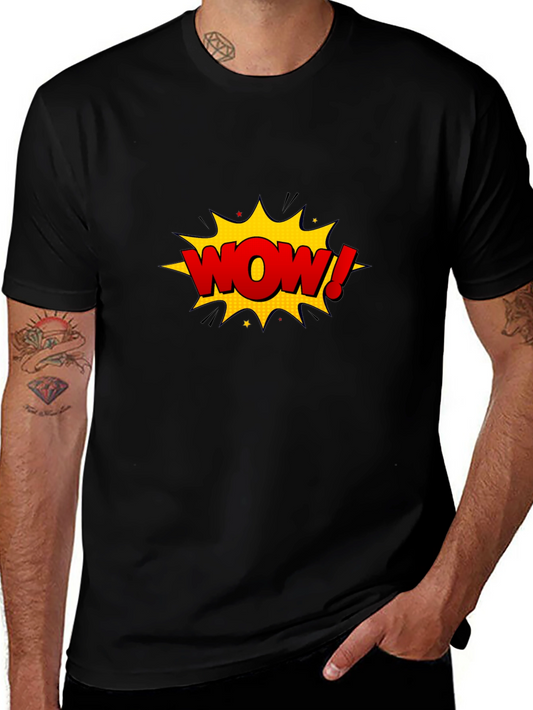 WOW Graphic T-Shirt - Comic Style Black Tee