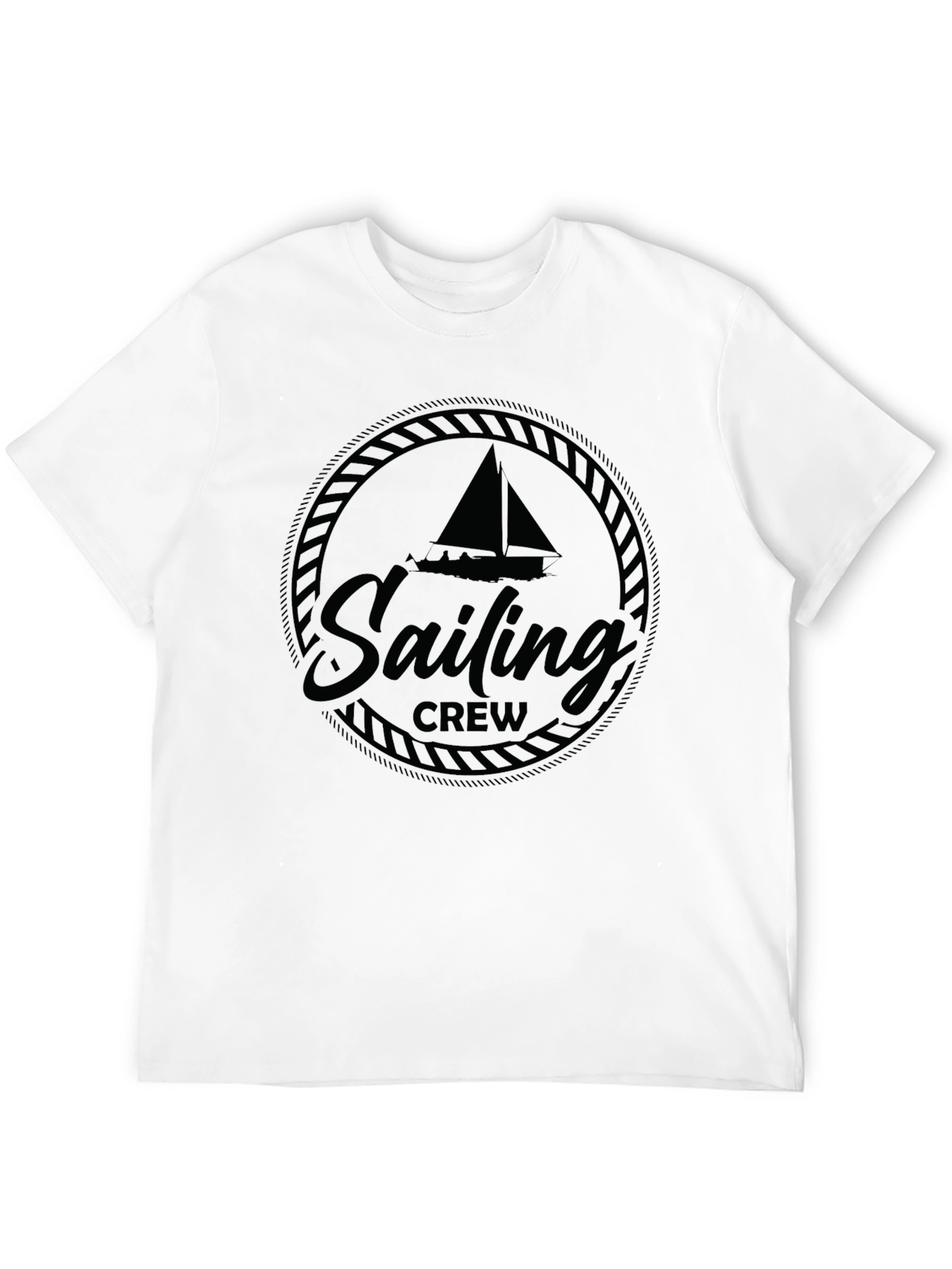 Sailing Crew Graphic T-Shirt - Black