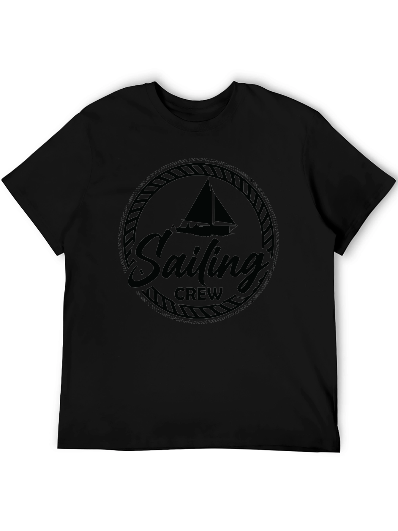 Sailing Crew Graphic T-Shirt - Black