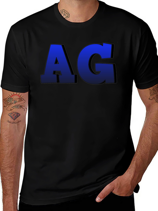 AG Initial T-Shirt - Bold Letter Design Soft Cotton Tee