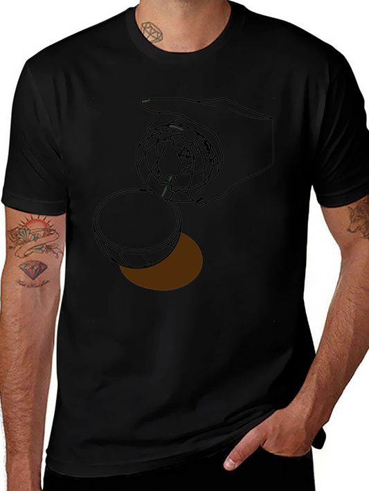 Abstract Globe Graphic Print T-Shirt