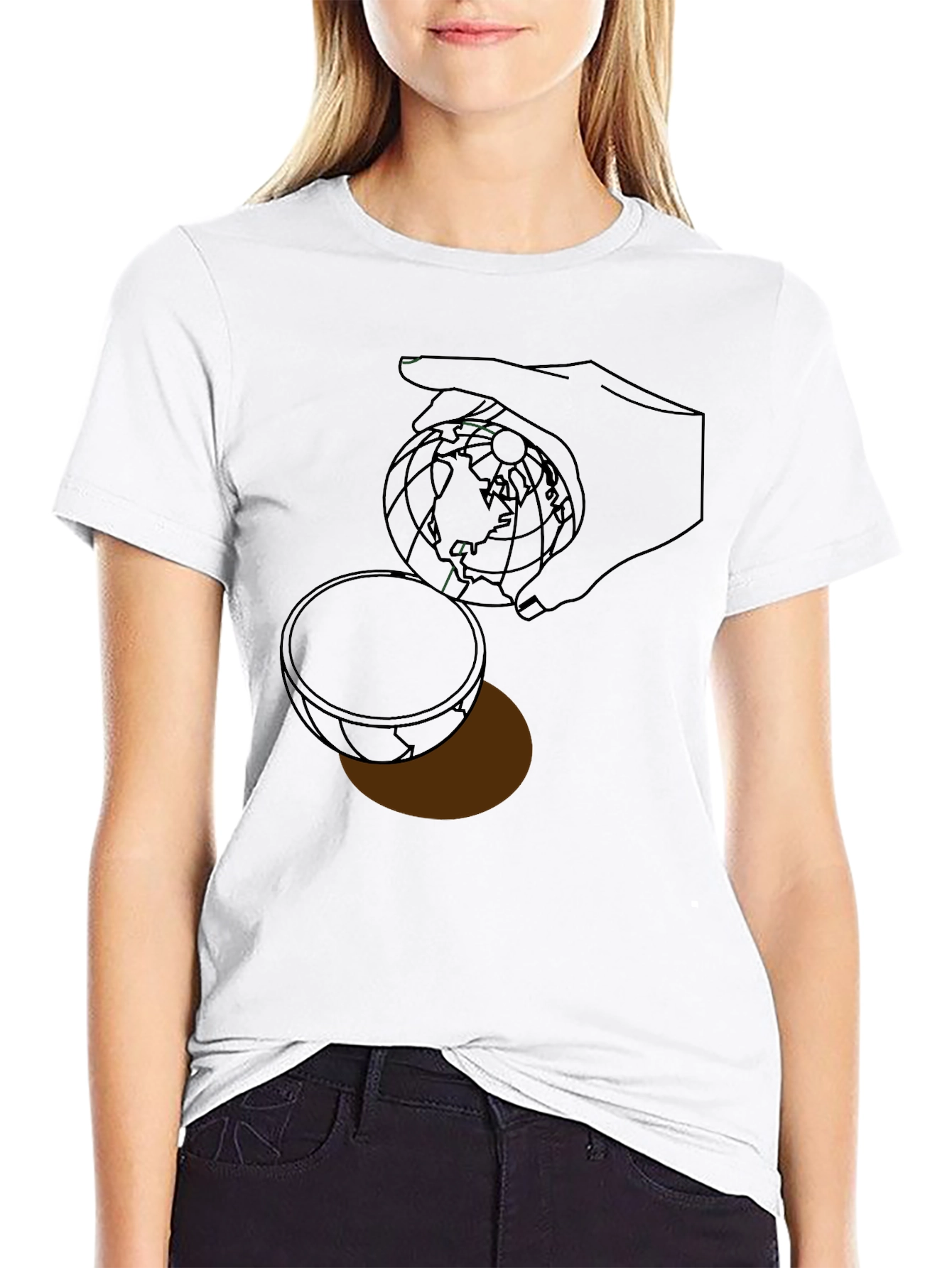 Abstract Globe Graphic Print T-Shirt