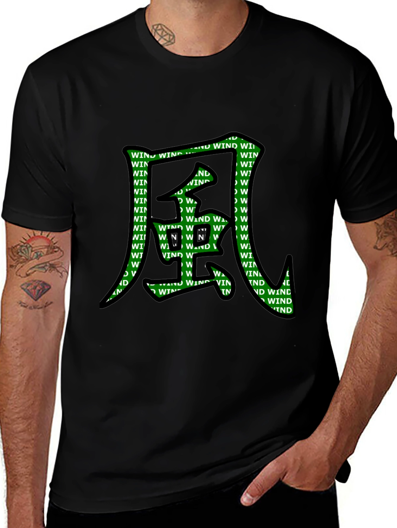 Wind Kanji Graphic T-Shirt - Unique Design