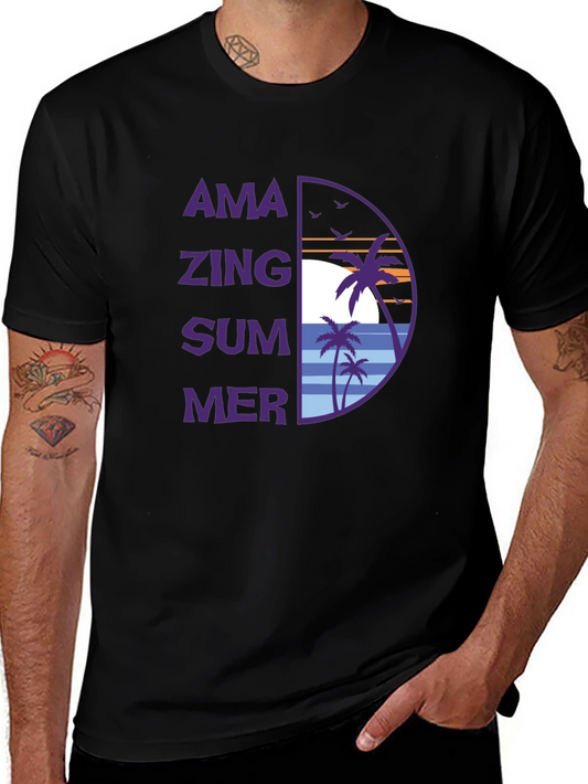 Amazing Summer Graphic T-Shirt -  Tropical Beach Design