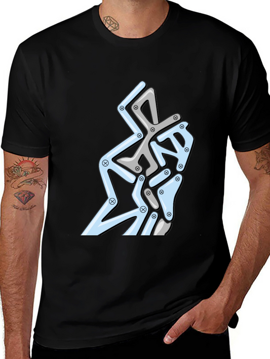 Abstract Geometric Graphic Print Tee - Modern Design