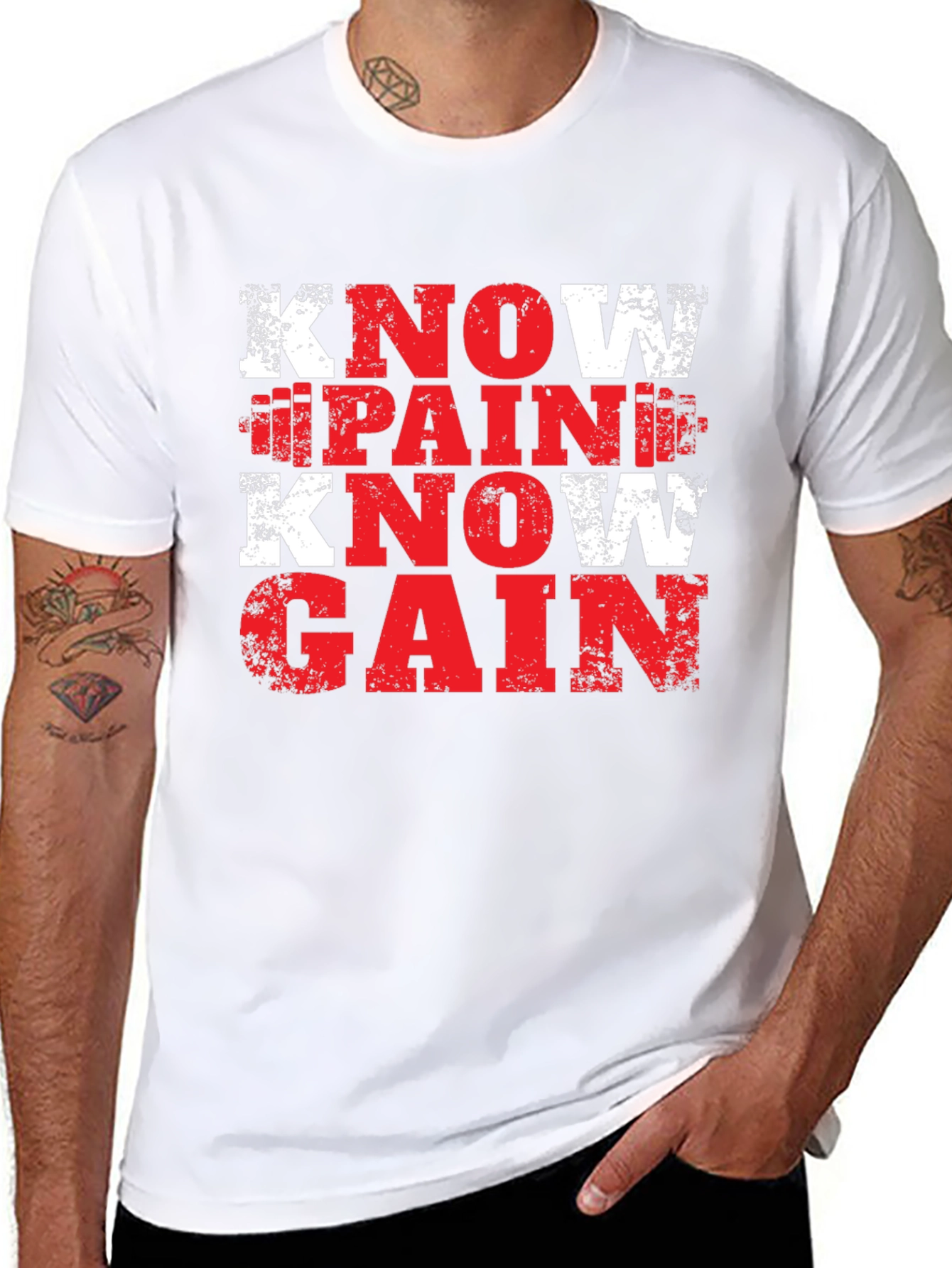 Know Pain Know Gain Fitness T-Shirt